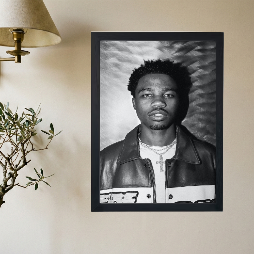 Roddy Ricch B&W 'Cream' Poster - Mockup 2