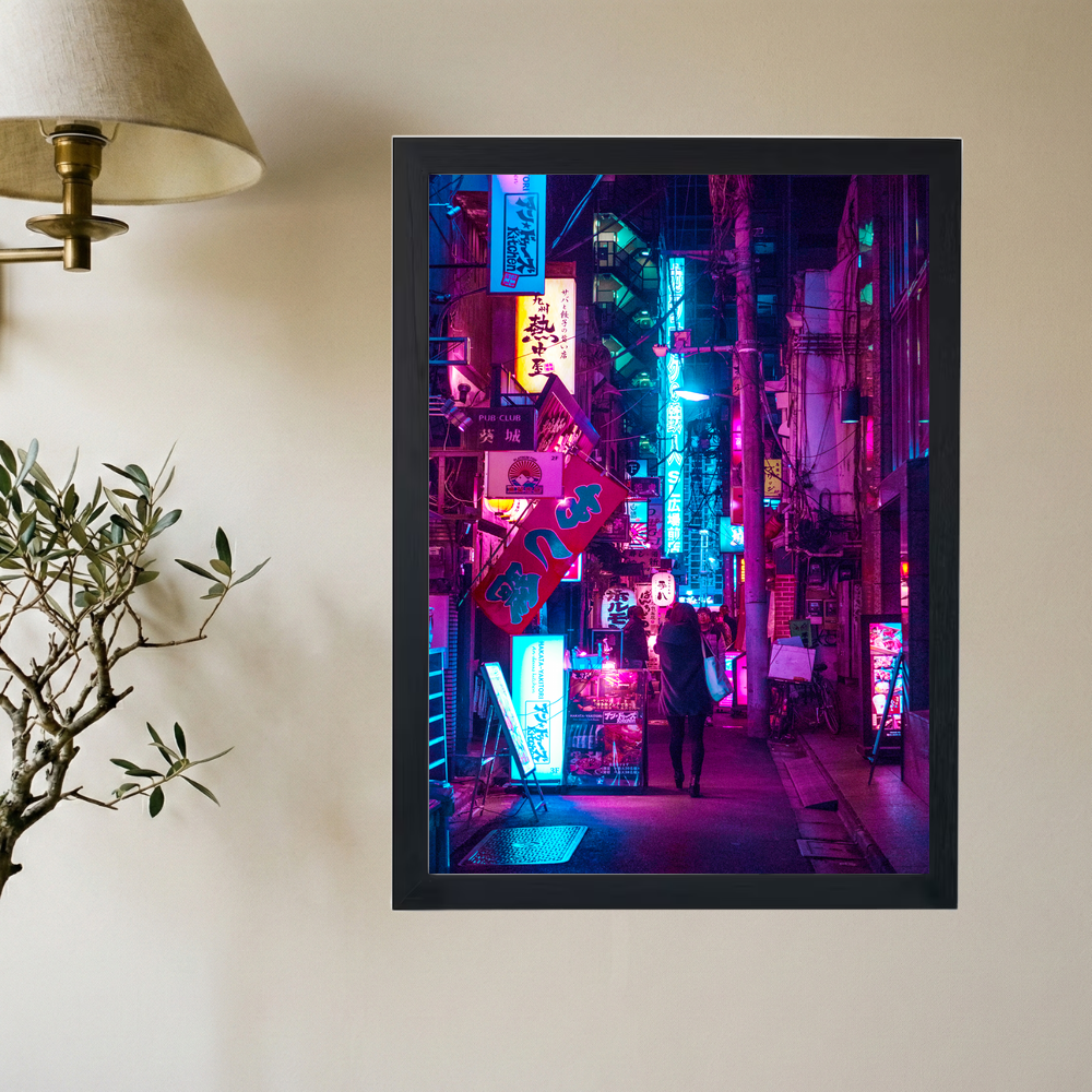 Japan 'Neon Alley' Poster - Mockup 2