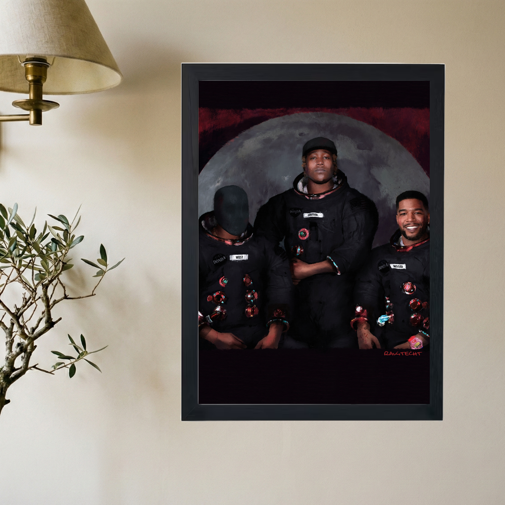 Kanye West x Don Toliver x Kid Cudi 'MOON' Painting Poster - Mockup 2