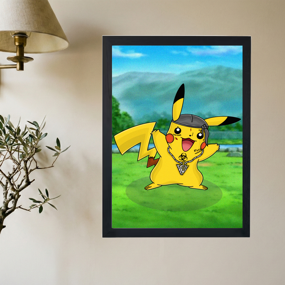 Ski Mask x Pokmon 'Slump God Pikachu' Poster - Mockup 2