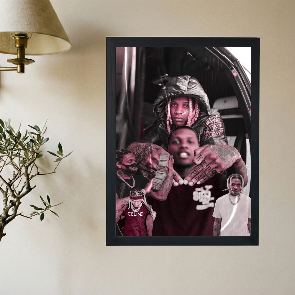 Lil Durk 'RIP PAT' Collage Poster - Mockup 2