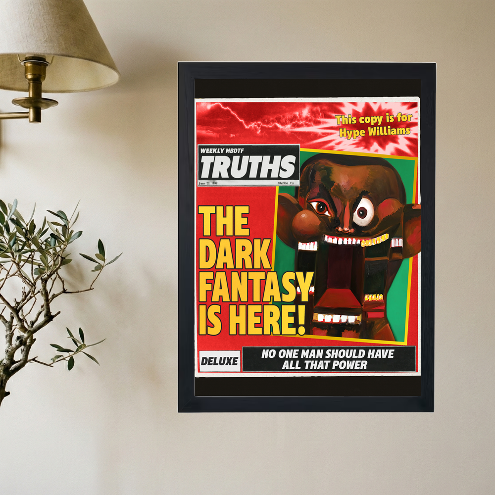 Kanye West 'The Dark Fantasy Is Here!' Poster - Mockup 2