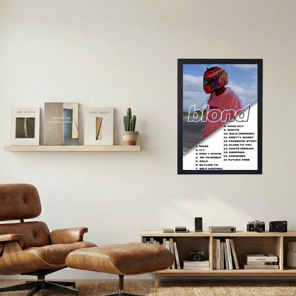 Frank Ocean 'Blonde Tracklist' Poster - Mockup 1