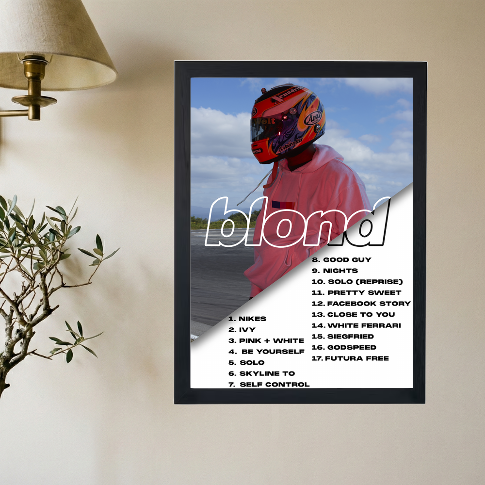 Frank Ocean 'Blonde Tracklist' Poster - Mockup 2