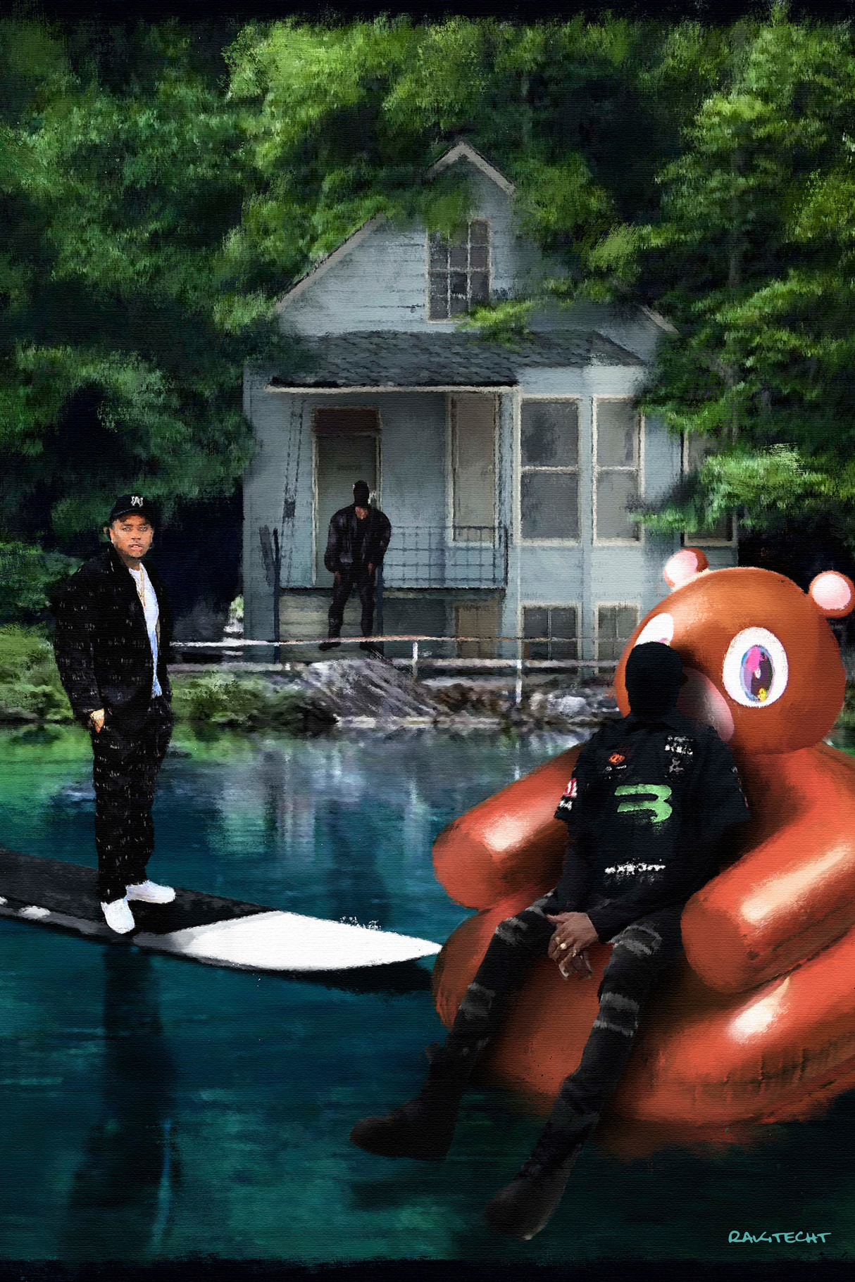 Kanye West x Playboi Carti x Fivio Foreign 'Off the Grid' Painting Poster