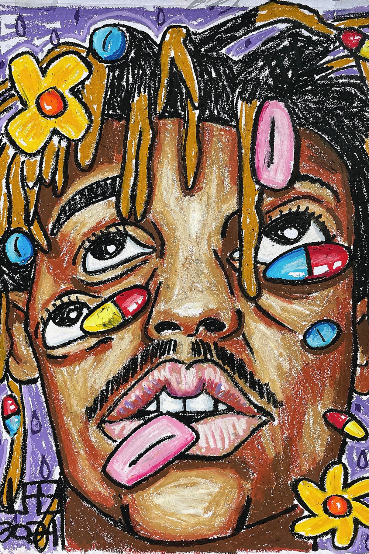 Juice Wrld '3 Eyes' Pastel Poster