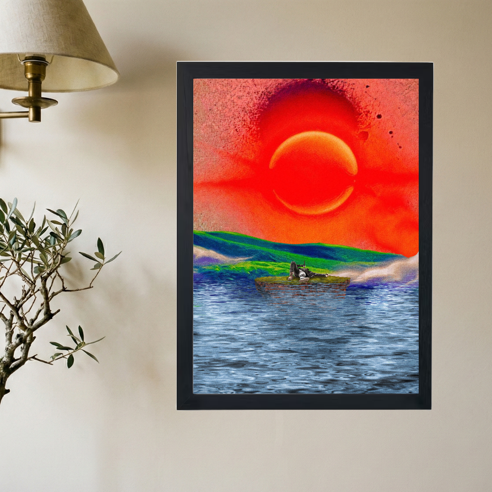 Kanye West 'DONDA ISLAND' Portrait Poster - Mockup 2