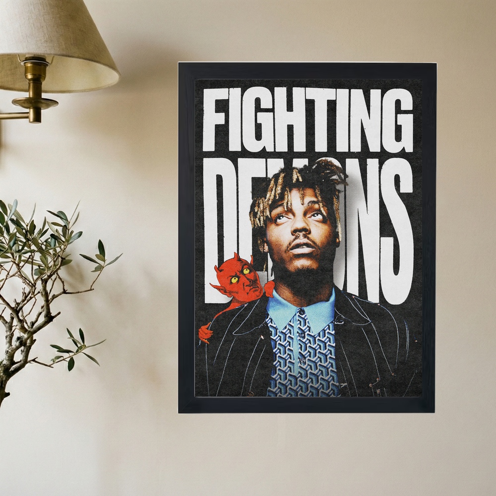 Juice Wrld 'Fighting Demons' Poster - Mockup 2