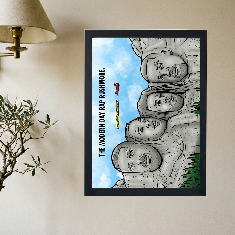 Drake x Kendrick x J Cole x Kanye 'RUSHMORE' Poster - Mockup 2