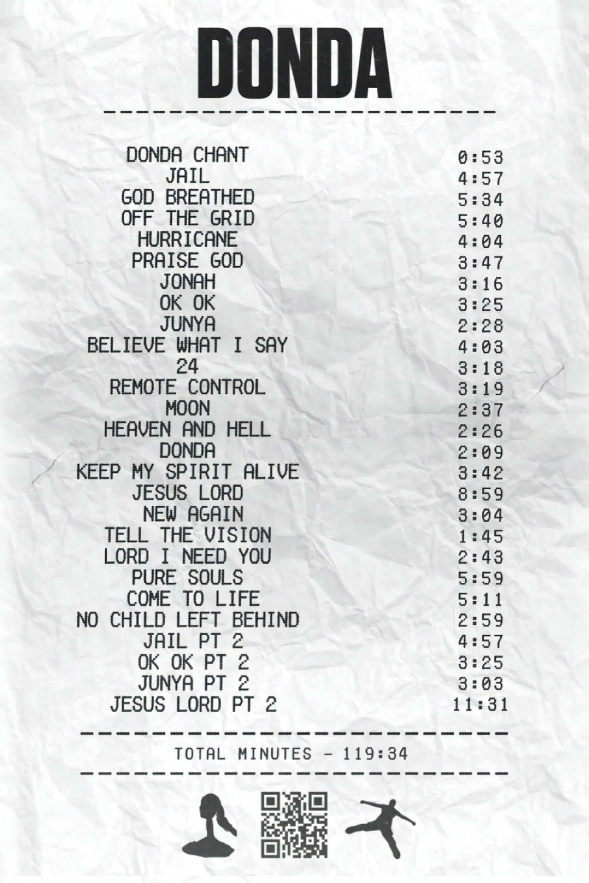 Kanye West 'Donda Tracklist Receipt' Poster