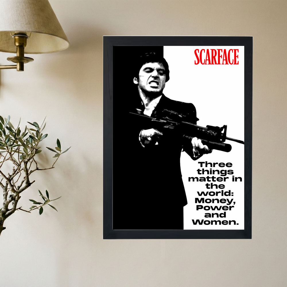 Al Pacino (Scarface) 'Money, Power, Women' Poster - Mockup 2