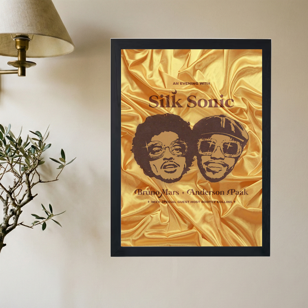 Bruno Mars x Anderson Paak 'SilkSonic' Poster - Mockup 2