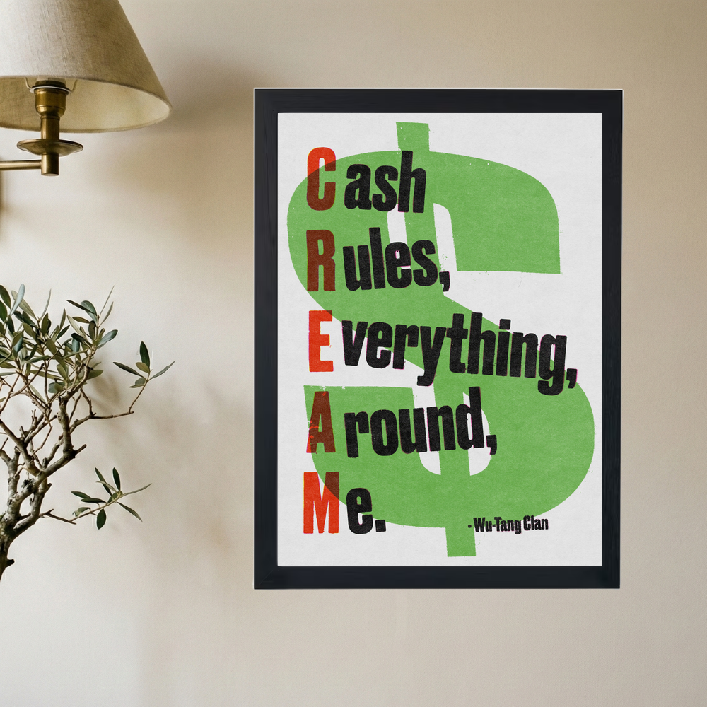 Wu-Tang Clan 'Cream White/Green' Poster - Mockup 2