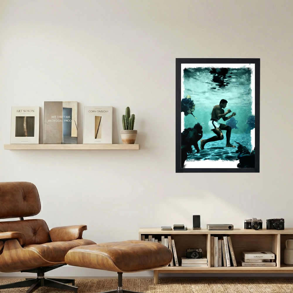 Muhammad Ali 'Underwater' Painting Poster - Mockup 1