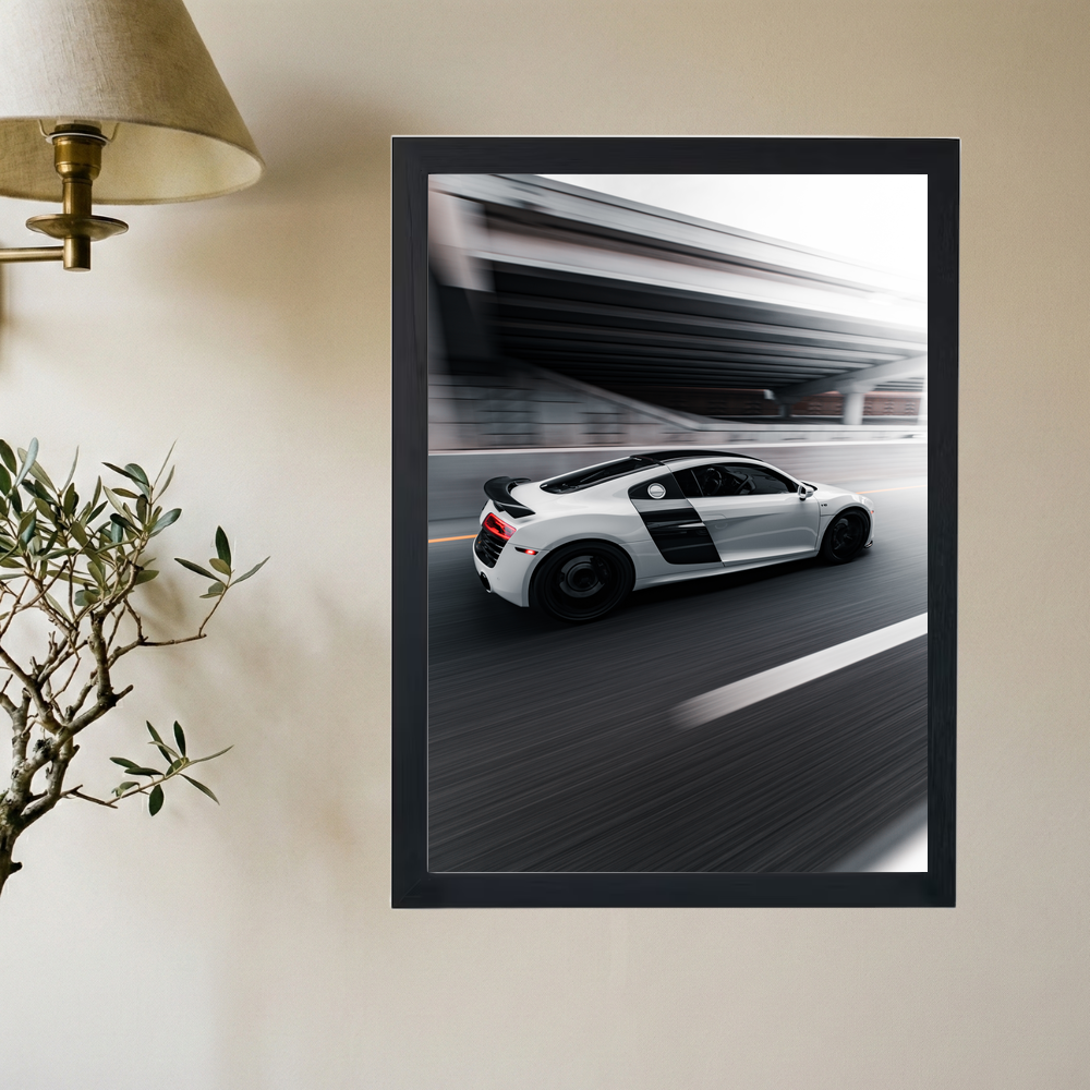 Audi R8 'Black & White' Poster - Mockup 2