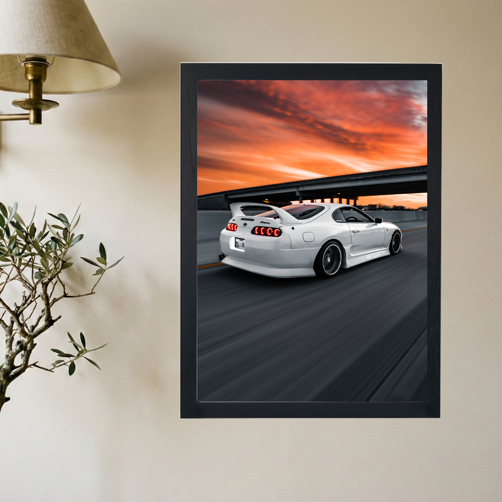 Toyota Supra 'Sunset' Poster - Mockup 2