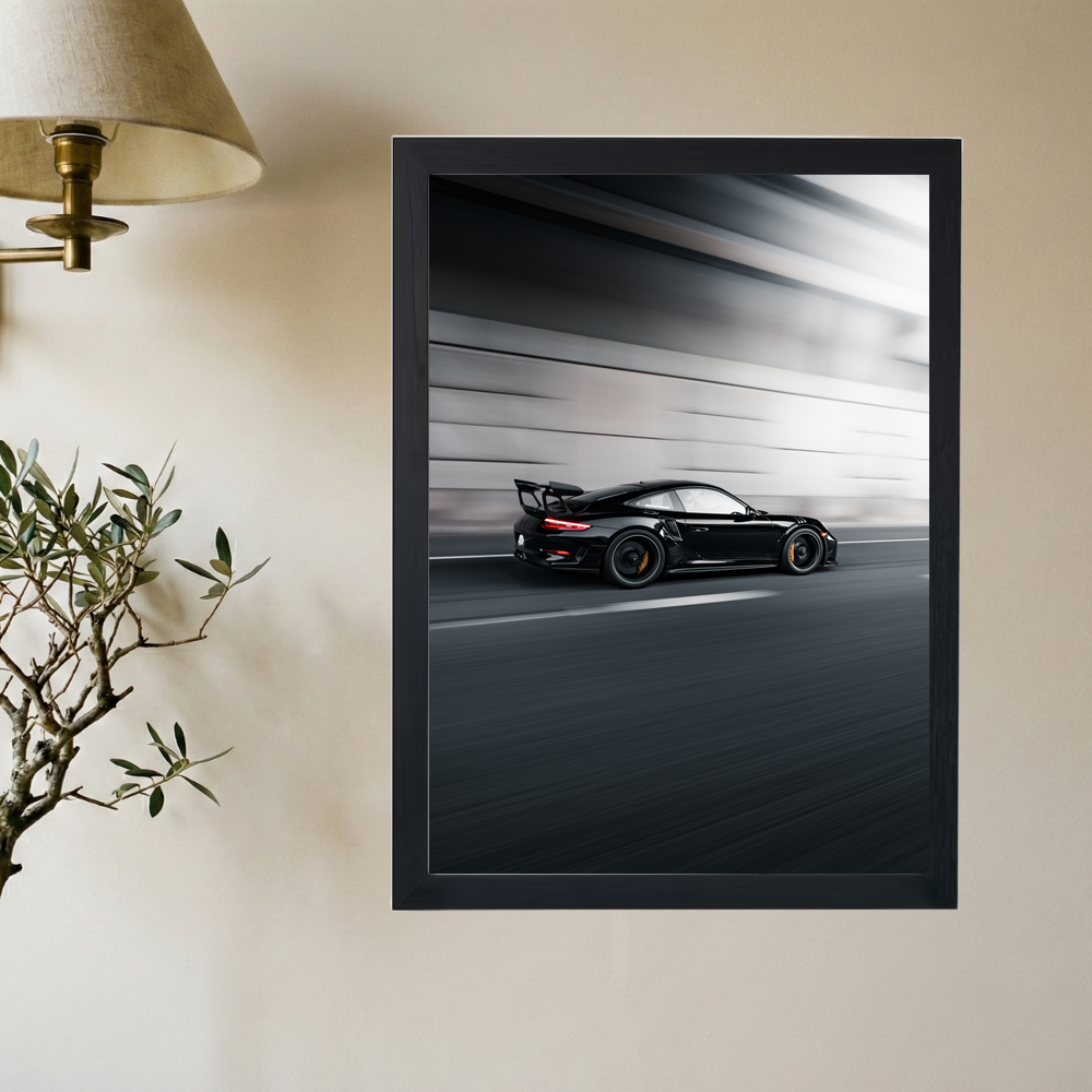 Porsche 911 'Zoomin' Poster - Mockup 2