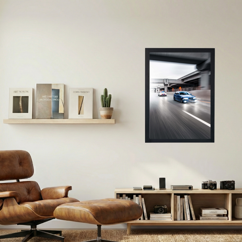 BMW E36 'Cops Tracing' Poster - Mockup 1