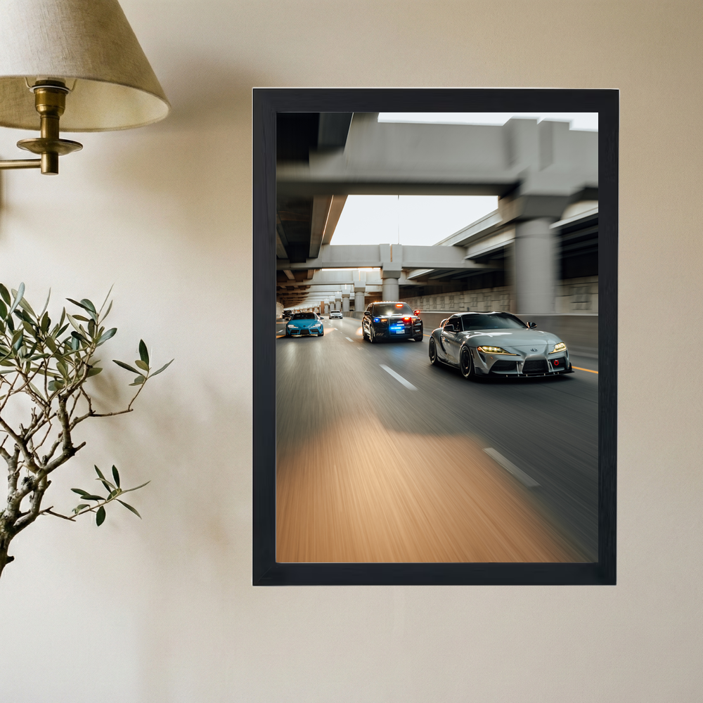 Toyota Supra 'Pulled Over' Poster - Mockup 2