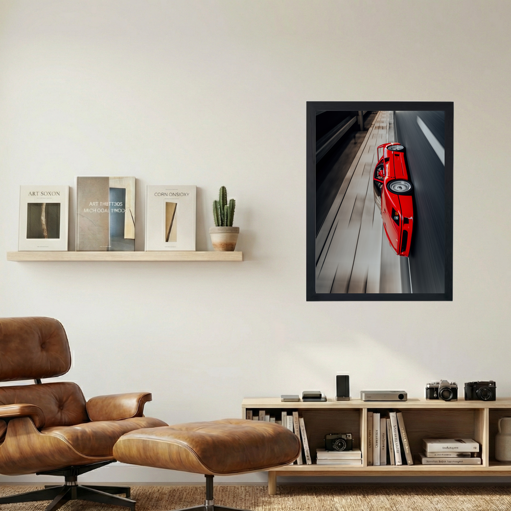 Ferrari F40 'Retro' Poster - Mockup 1