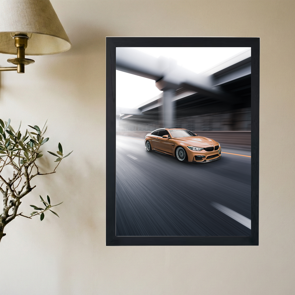 BMW M4 'Super Low' Poster - Mockup 2