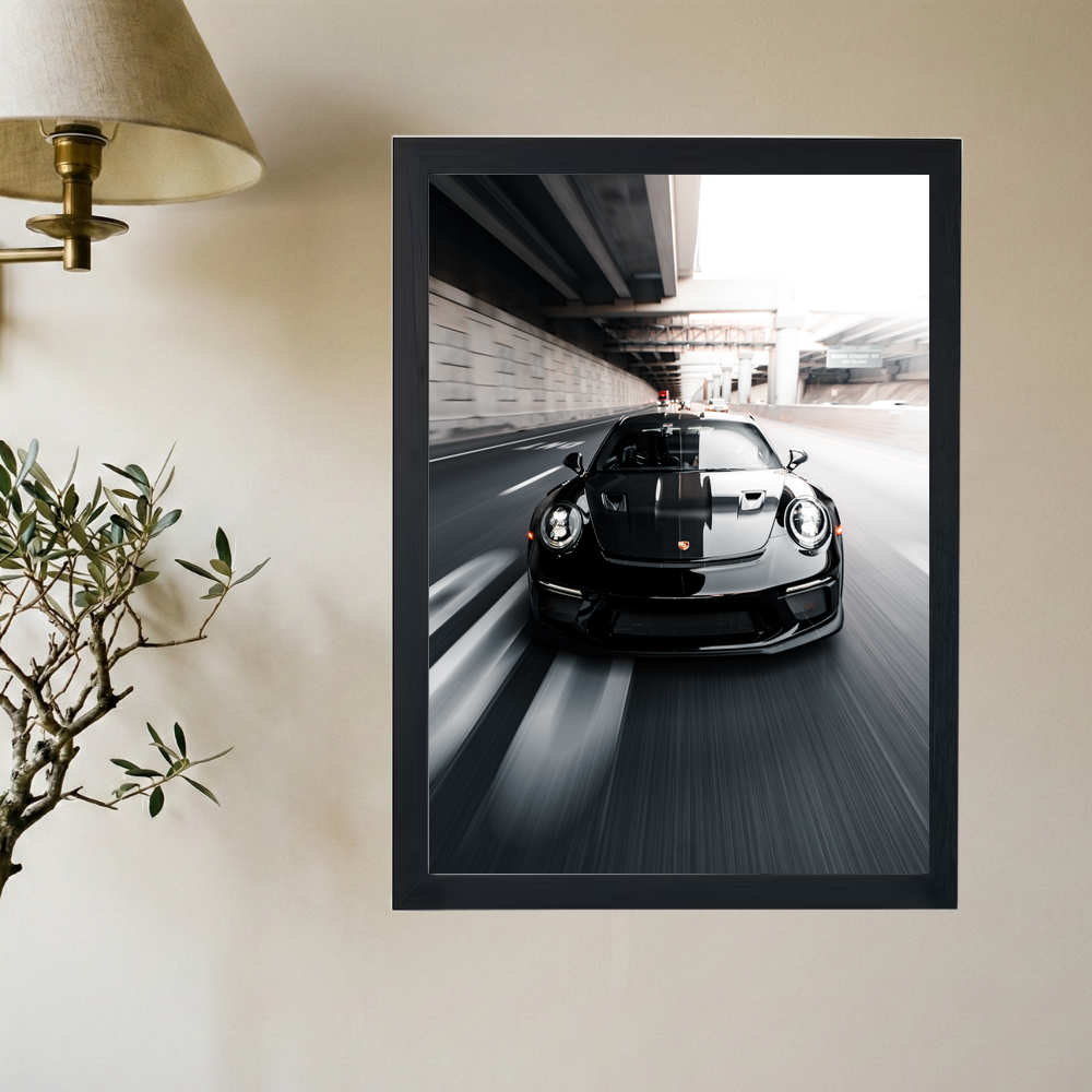 Porsche 911 'Head On' Poster - Mockup 2