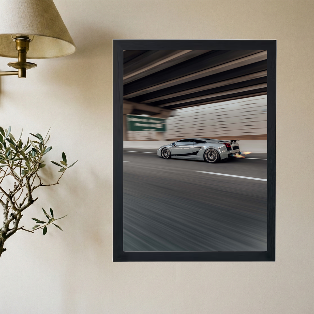 Lamborghini Gallardo 'Flames' Poster - Mockup 2