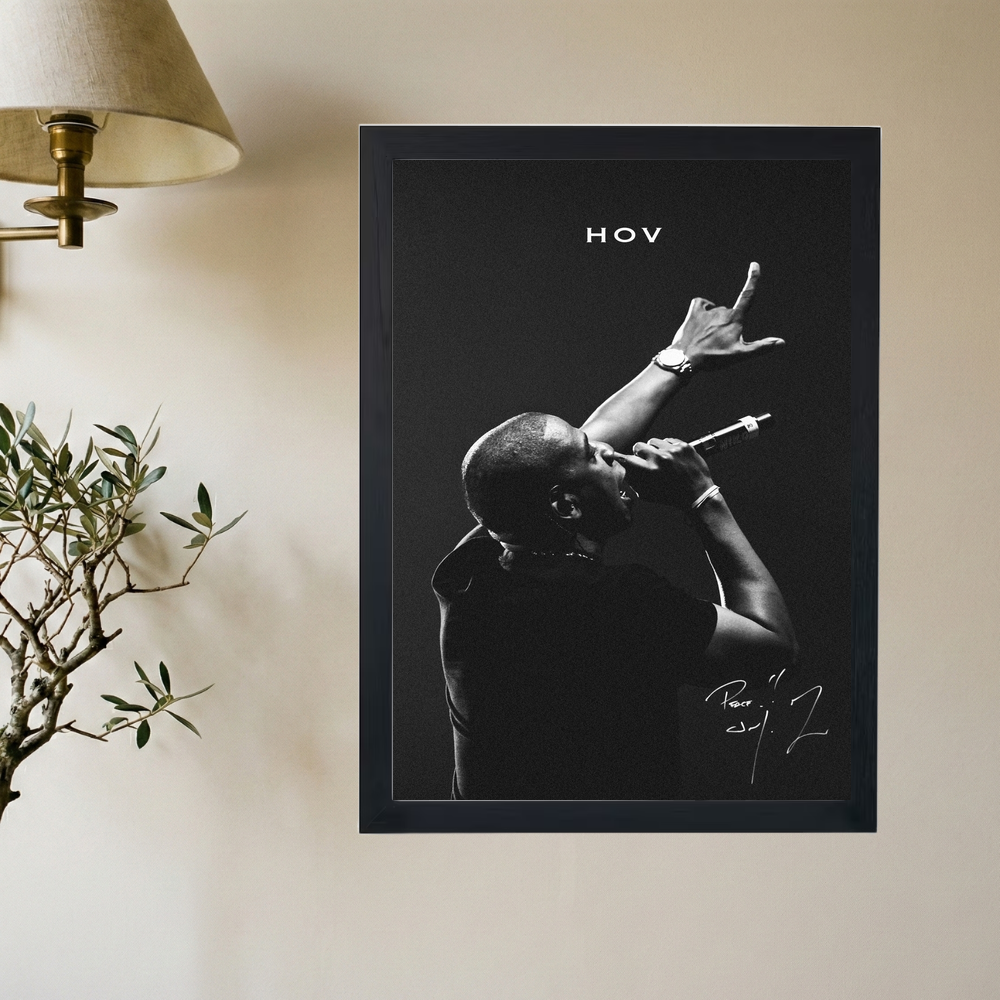 Jay-Z 'HOV' B&W Poster - Mockup 2