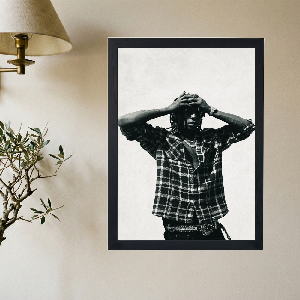 Tyla Yaweh 'Distraught' B&W Poster - Mockup 2