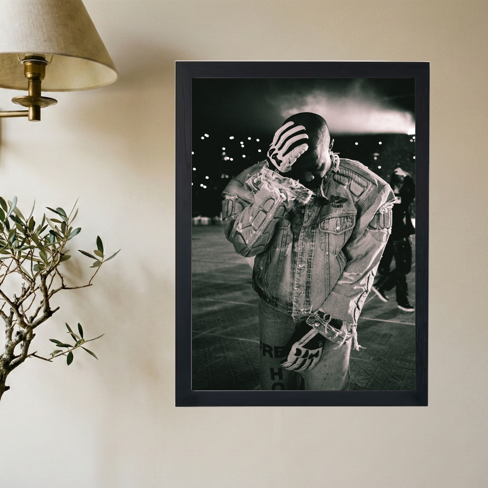 Kanye West 'Feels' B&W Poster - Mockup 2
