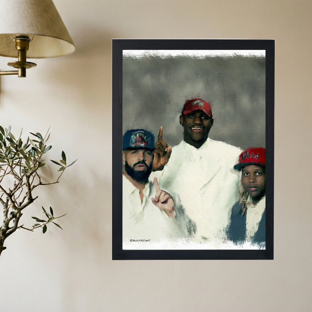 Lebron x Drake x Lil Durk 'Cry Later' Painting Poster - Mockup 2