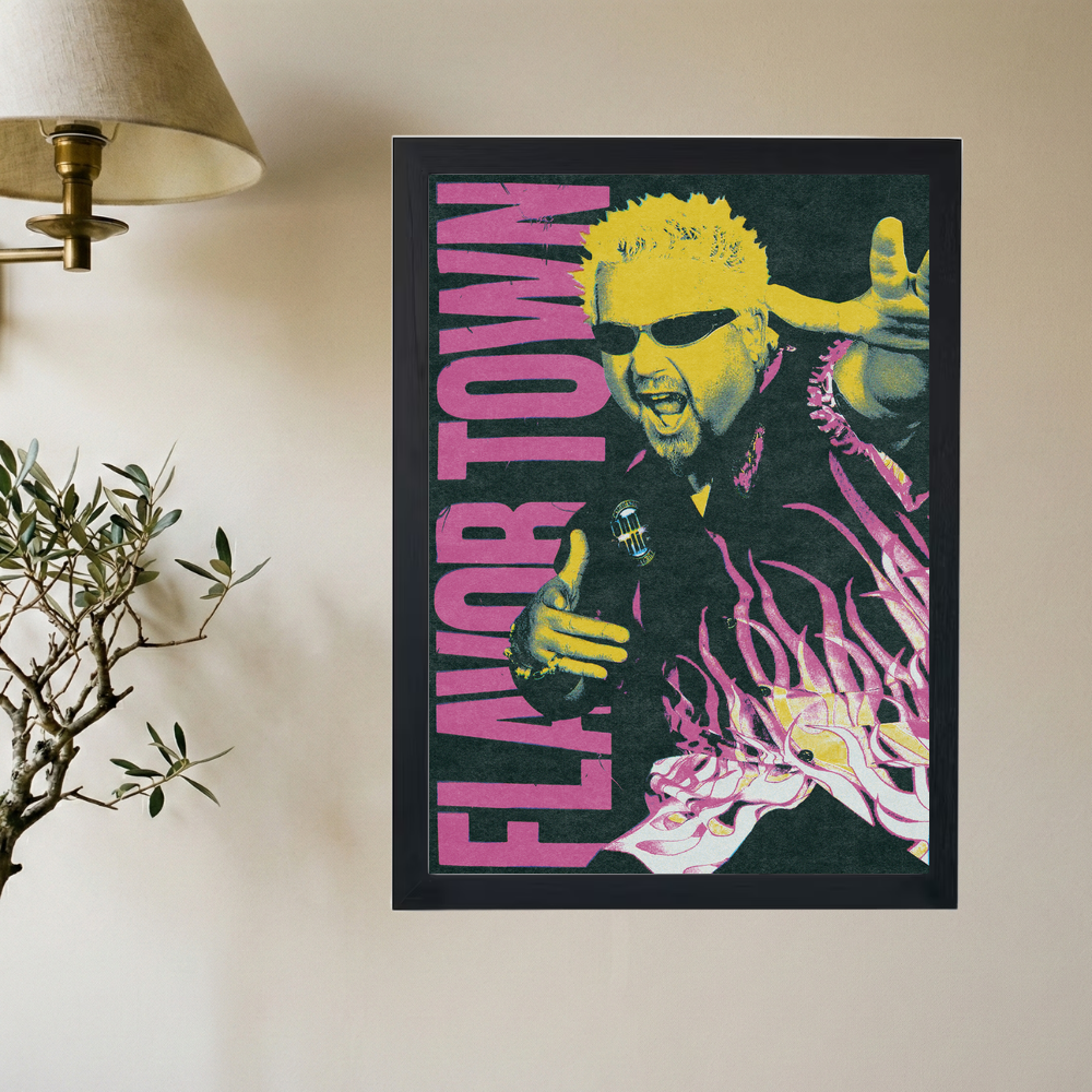 Guy Fieri 'Flavor Town' Poster V2 - Mockup 2