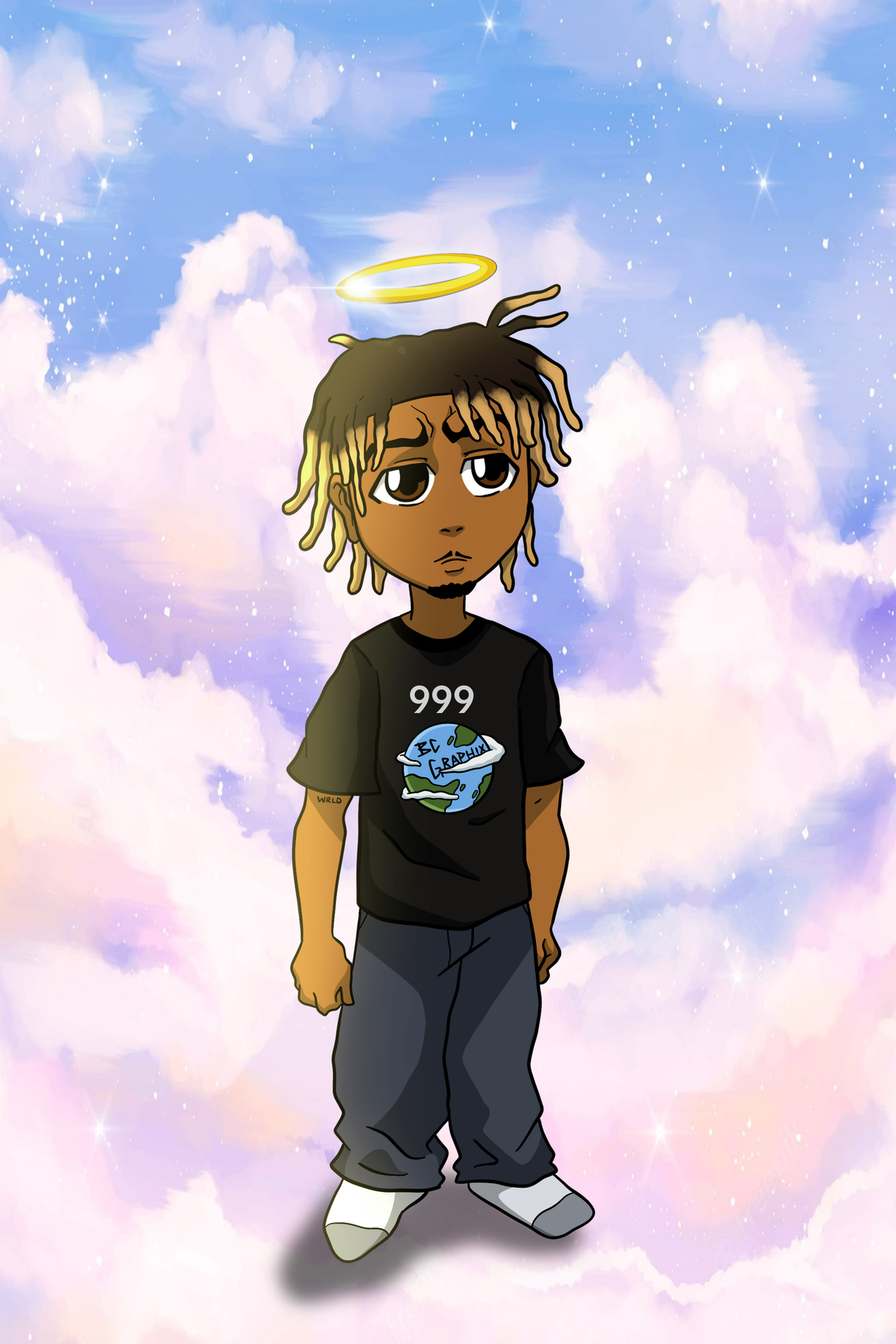Juice WRLD 'Angelic' Cartoon Poster - Mockup 1