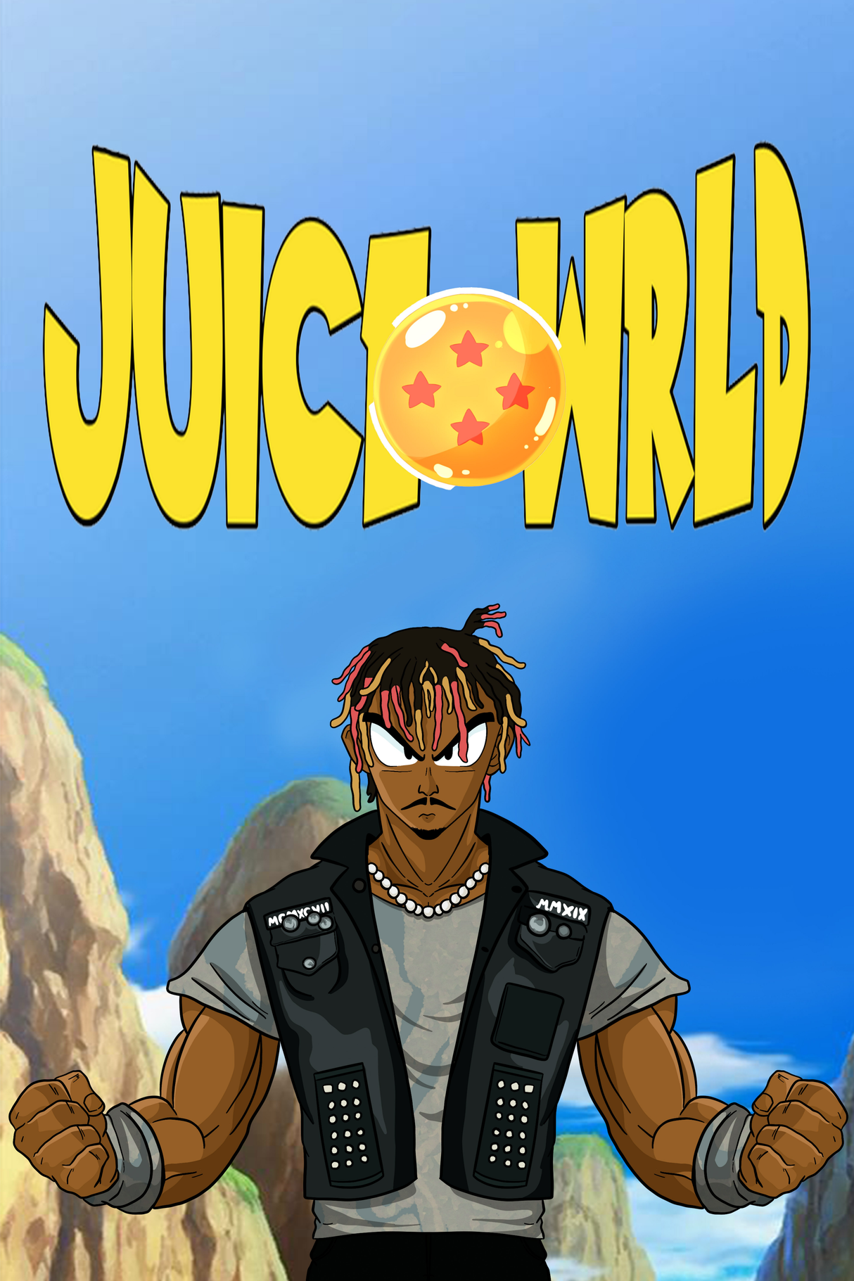 Juice WRLD x Dragon Ball Z Anime Poster