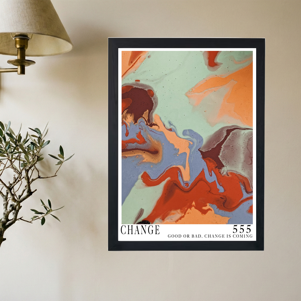 Angel Number 555 'Change' Poster - Mockup 2