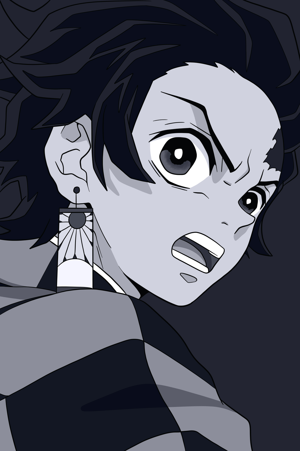 Demon Slayer x Tanjiro Kamado B&W Poster