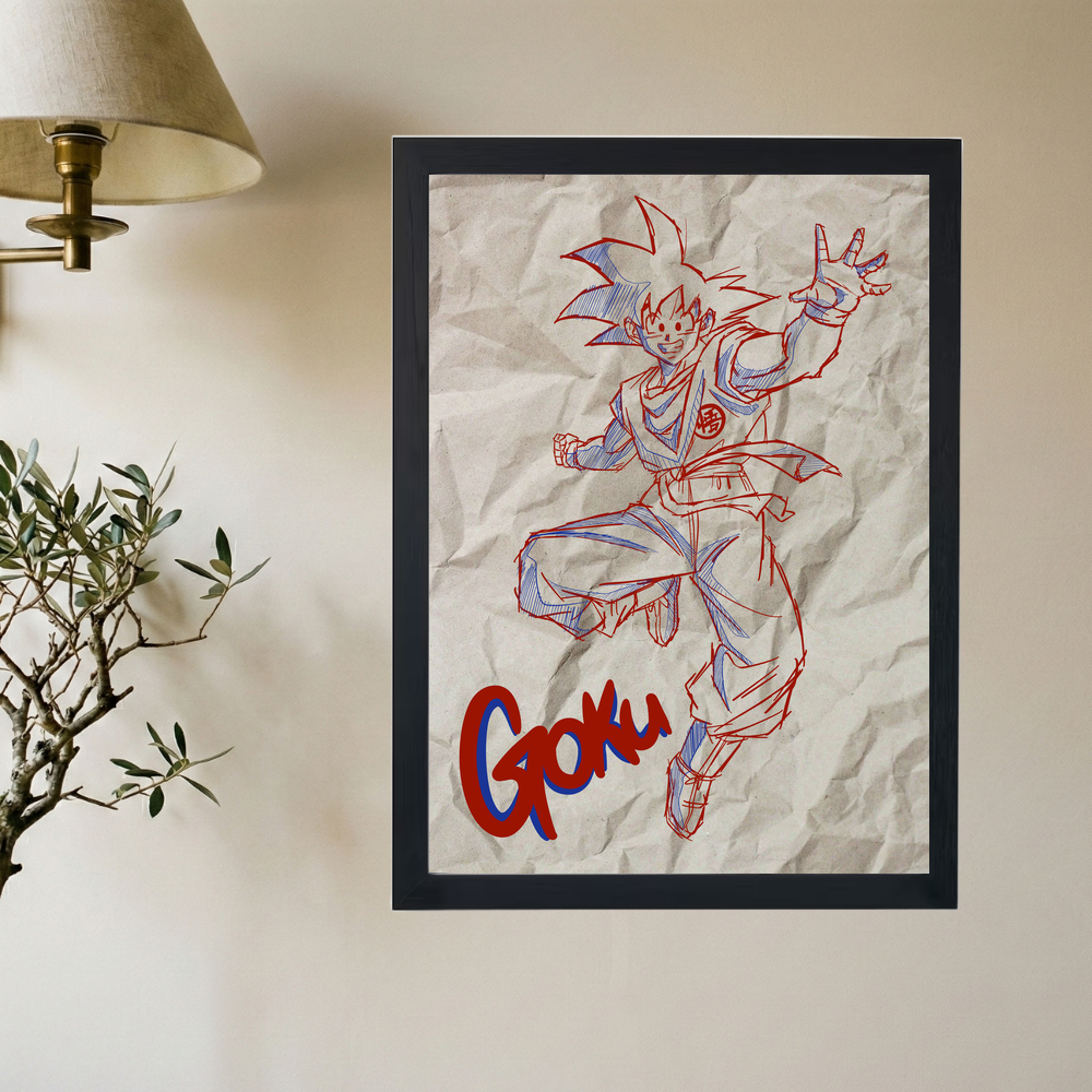 Dragon Ball Z x Goku 'Sketchbook' Poster - Mockup 2