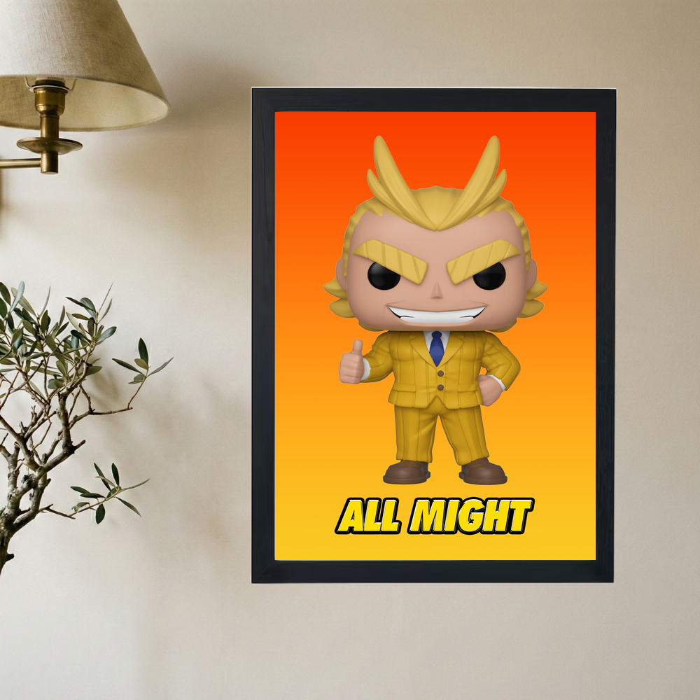 My Hero Academia 'All Might Funko' Poster - Mockup 2