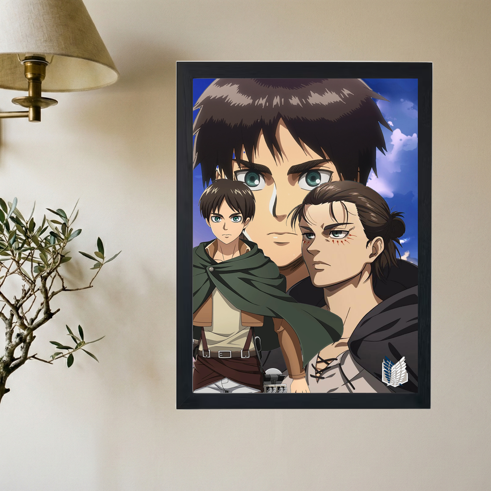 Attack On Titan x Eren Yeager Collage Poster - Mockup 2