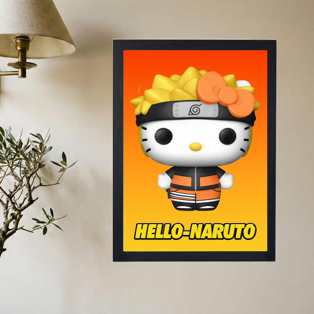 Naruto x Hello Kitty x Funko Poster - Mockup 2