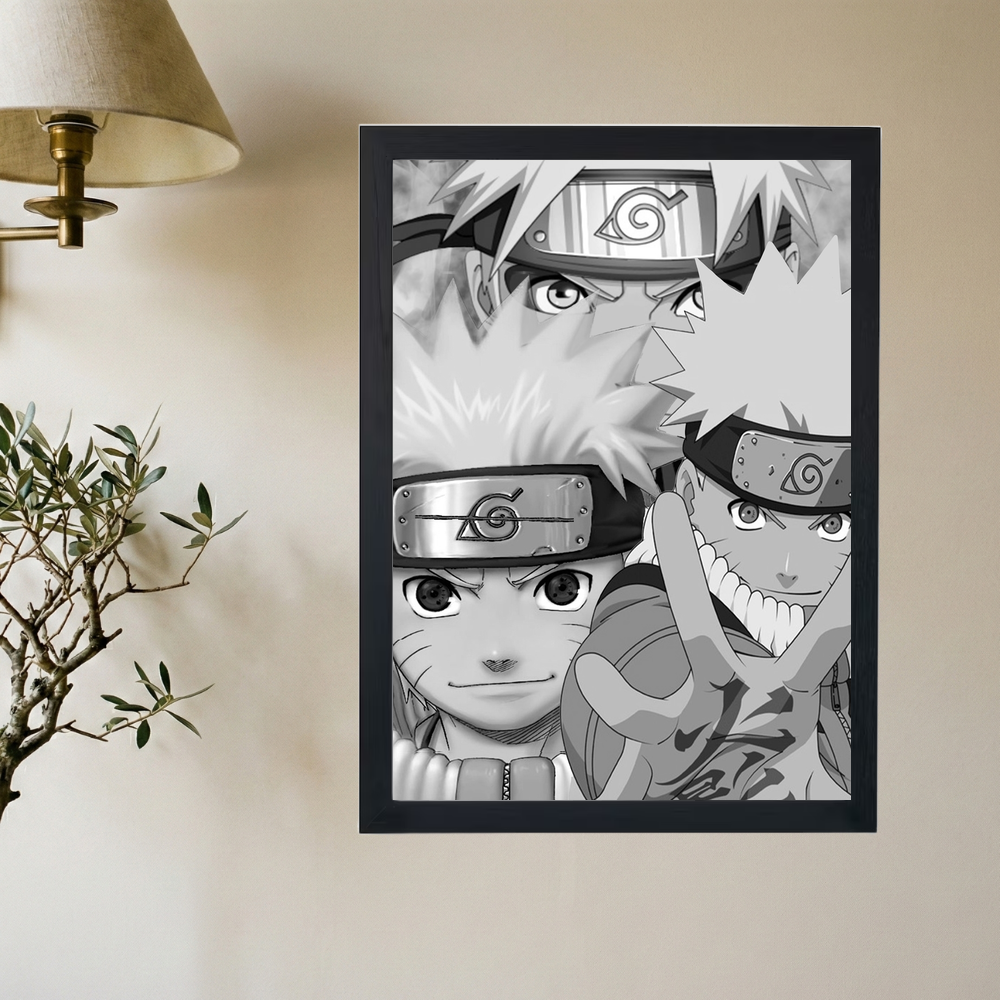 Naruto B&W Collage Poster - Mockup 2