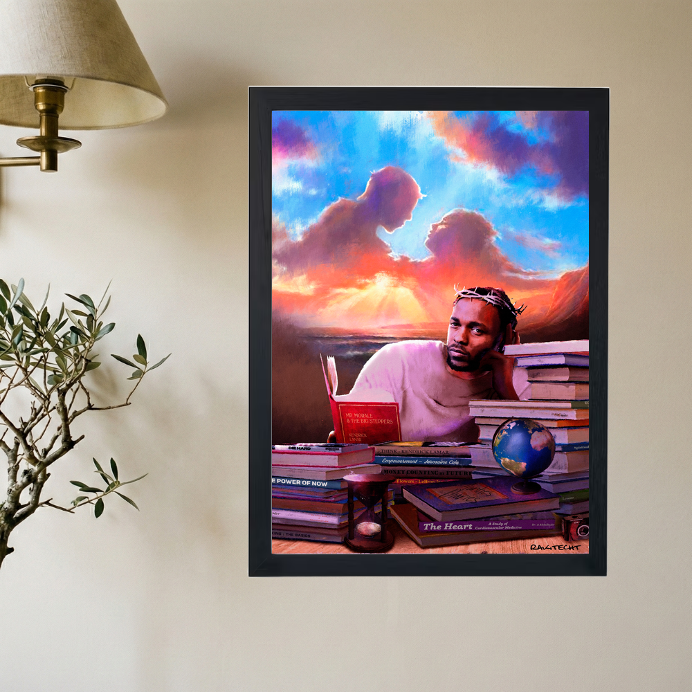 Kendrick Lamar 'Angels & Books' Painting Poster - Mockup 2