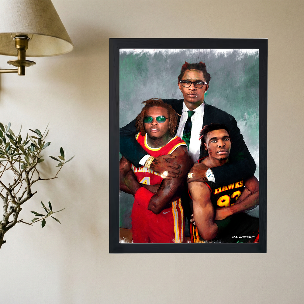 Young Thug x Gunna x Lil Keed 'Free YSL' Painting Poster - Mockup 2