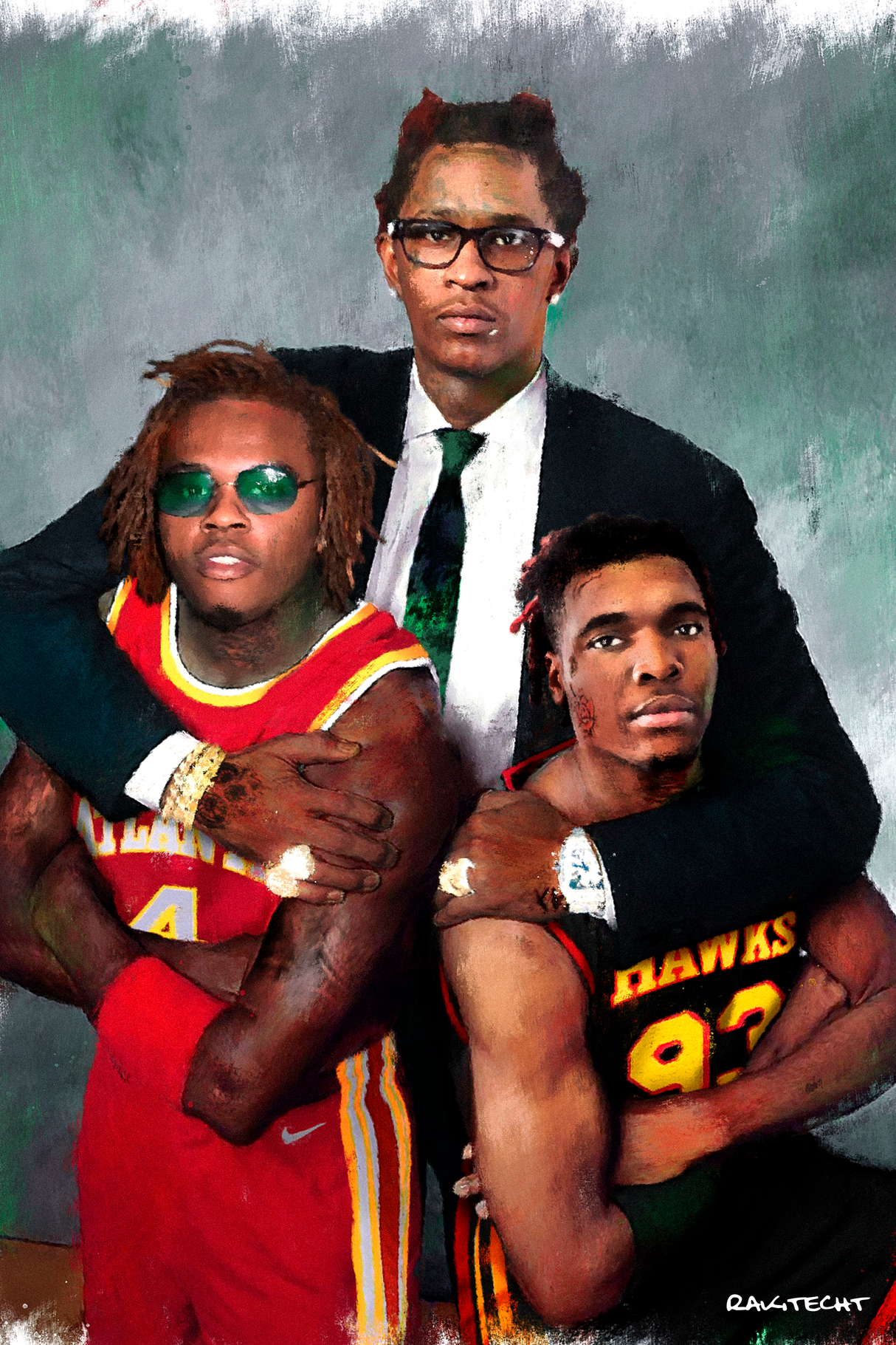 Young Thug x Gunna x Lil Keed 'Free YSL' Painting Poster