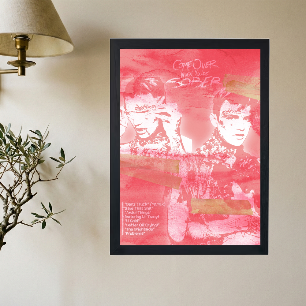 Lil Peep 'Come Over When You're Sober' Poster - Mockup 2