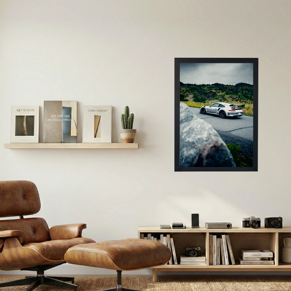 Porsche GT3RS 'Grey Skies' Poster - Mockup 1