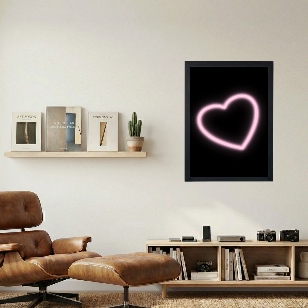 Neon 'Heart' Poster - Mockup 1
