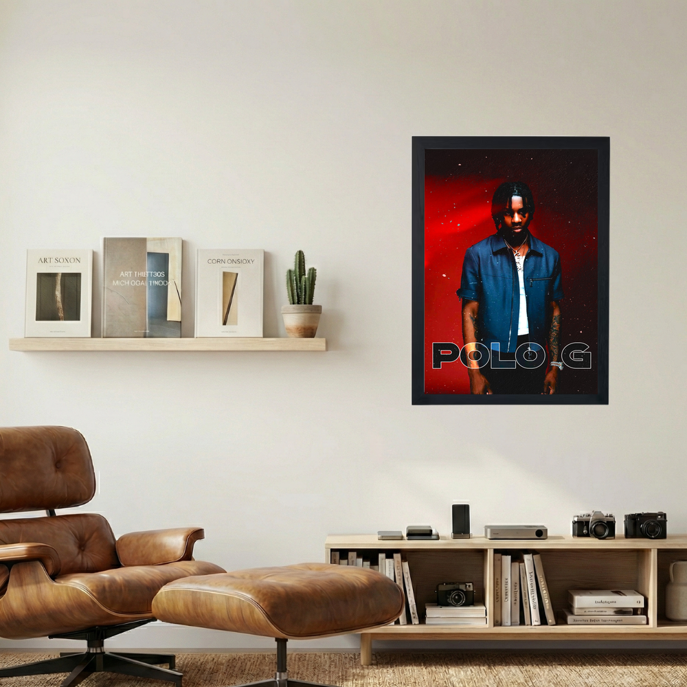Polo G 'Red Background' Poster - Mockup 1
