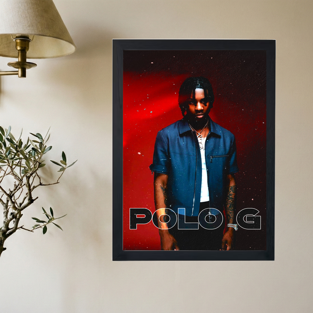 Polo G 'Red Background' Poster - Mockup 2