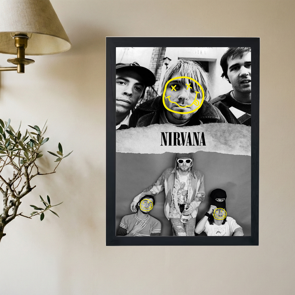 Nirvana 'Black & White' Poster - Mockup 2